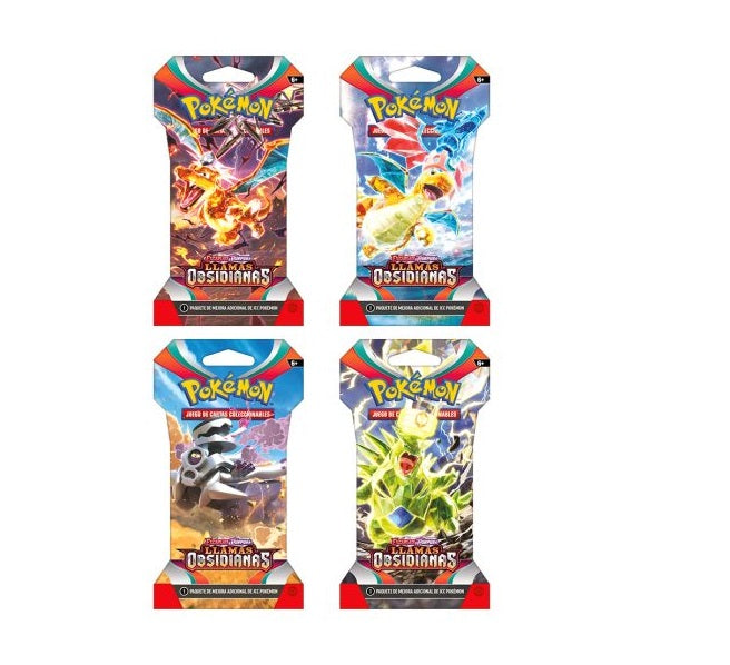Sleeved Booster pack Obsidian Flames (Español)